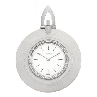 Swiss 18K white gold and diamond set keyless watch Circa 1970