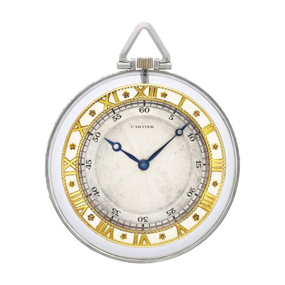 French/Swiss rock crystal open faced keyless watch Circa 1916