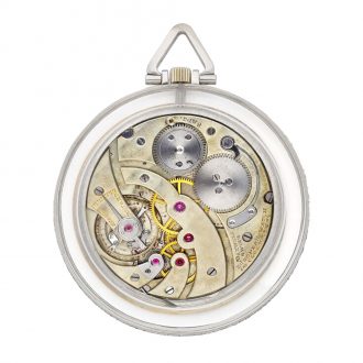 French/Swiss rock crystal open faced keyless watch Circa 1916