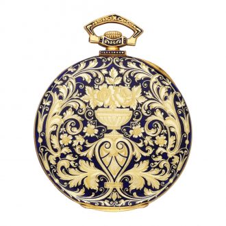 Very fine Swiss 18K gold and enamel keyless watch Circa 1920