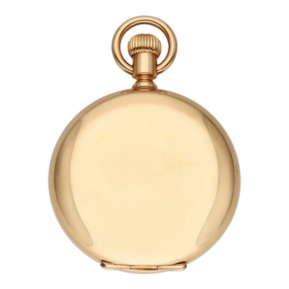 Swiss 18K gold hunting cased keyless pocket watch Circa 1889 Swiss 18K gold hunting cased keyless pocket watch Circa 1889