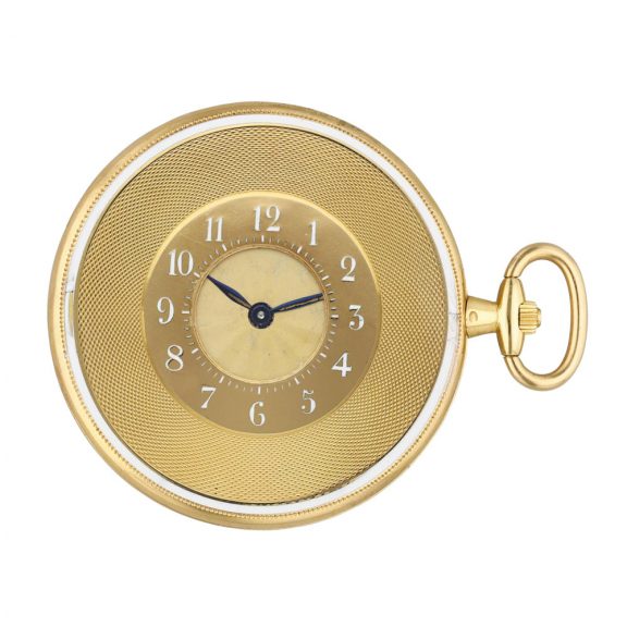Ultra thin French gold half hunting cased watch Circa 1920