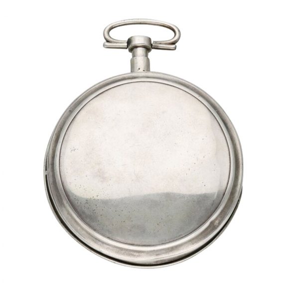 French silver verge with date and moon phases Circa 1810 French silver verge with date and moon phases Circa 1810