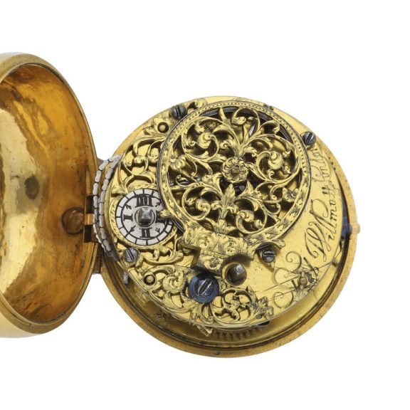 English 18 carat gold and tortoiseshell pair cased watch Circa 1691 English 18 carat gold and tortoiseshell pair cased watch Circa 1691