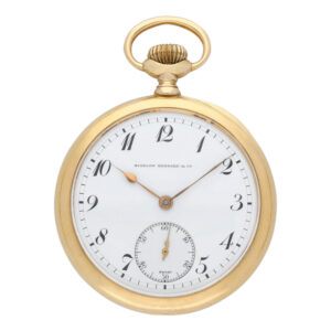 Swiss 18 carat gold open faced keyless lever watch Circa 1930