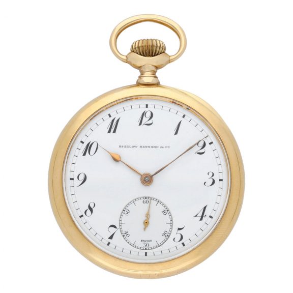 Swiss 18 carat gold open faced keyless lever watch Circa 1930