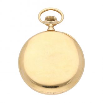 Swiss 18 carat gold open faced keyless lever watch Circa 1930