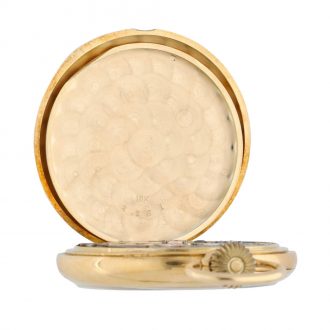 Swiss 18 carat gold open faced keyless lever watch Circa 1930