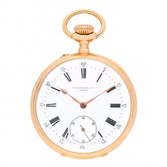 Swiss 18K rose gold open faced keyless lever watch Circa 1900