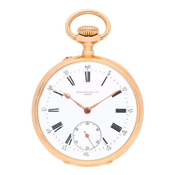 Swiss 18K rose gold open faced keyless lever watch Circa 1900