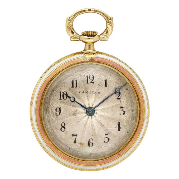 French 18K gold, enamel and diamond set keyless watch Circa 1910 French 18K gold, enamel and diamond set keyless watch Circa 1910