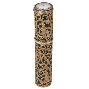 French watch in gold and bloodstone tube form case Circa 1750