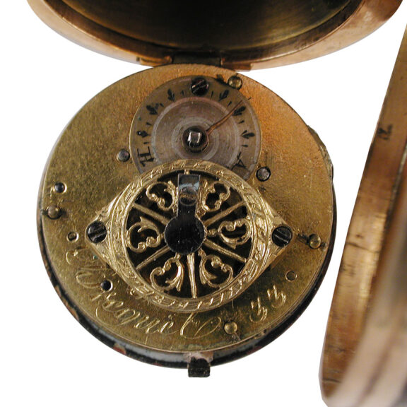 French watch in gold and bloodstone tube form case Circa 1750 French watch in gold and bloodstone tube form case Circa 1750