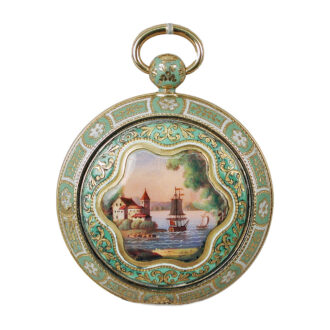 French metal and enamel verge pocket watch Circa 1805