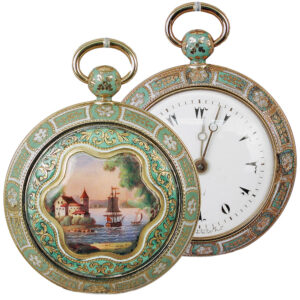French metal and enamel verge pocket watch Circa 1805