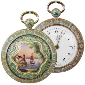 French metal and enamel verge pocket watch Circa 1805