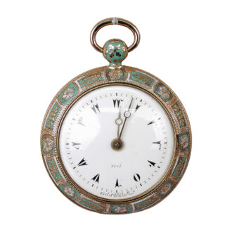 French metal and enamel verge pocket watch Circa 1805