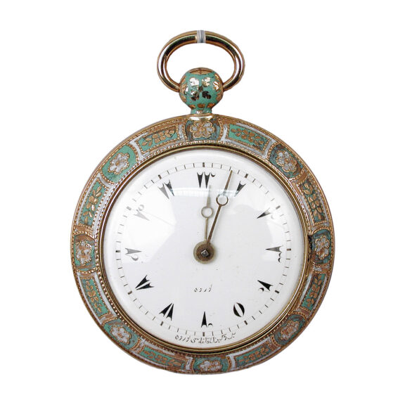 French metal and enamel verge pocket watch Circa 1805 French metal and enamel verge pocket watch Circa 1805