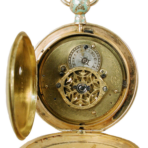 French metal and enamel verge pocket watch Circa 1805 French metal and enamel verge pocket watch Circa 1805