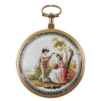 Fine French gold and enamel verge pocket watch Circa 1800