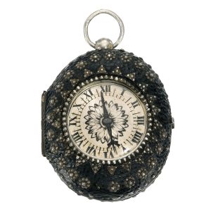 An Englisch silver pair cased oval verge pocket watch Circa 1645