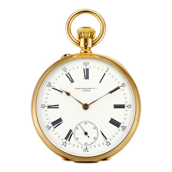 Swiss yellow gold keyless lever pocket watch Circa 1886