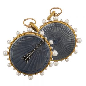 French pearl-set gold enamel “ à Tact ” watch Circa 1820