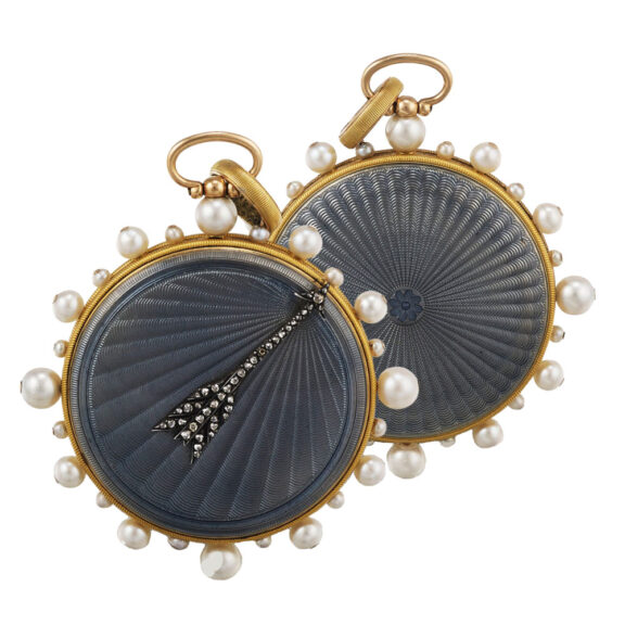French pearl-set gold enamel “ à Tact ” watch Circa 1820