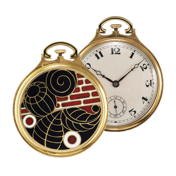 Swiss gold and enamel keyless lever pocket watch Circa 1910