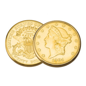 Swiss 18 carat gold US twenty dollar coin watch Circa 1970