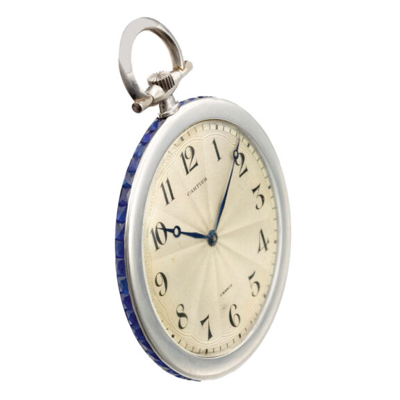 Slim French platinum watch with sapphire rim Circa 1920
