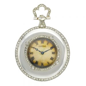 Elegant French platinum and diamond-set watch Circa 1920