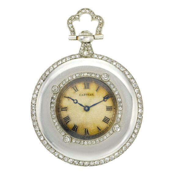 Elegant French platinum and diamond-set watch Circa 1920