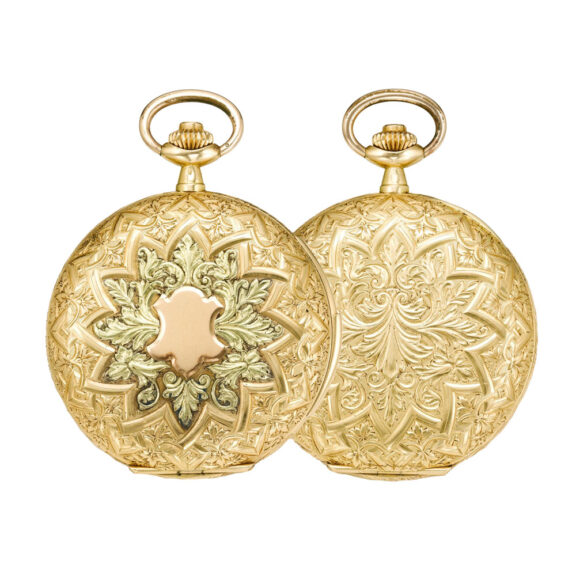 Swiss tri-colored gold minute repeating lever watch Circa 1910