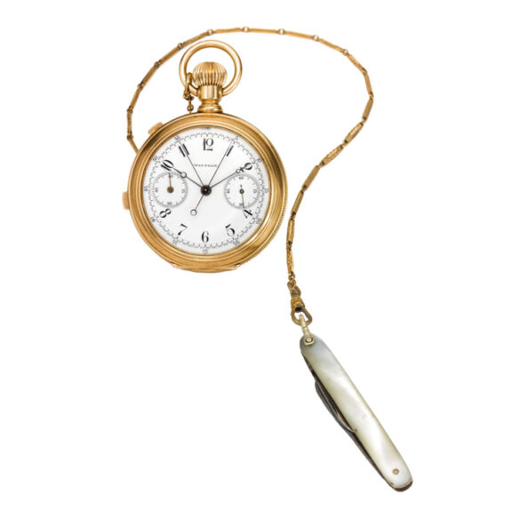 Fine American 14 carat gold open faced watch Circa 1880