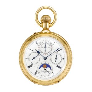 Swiss gold perpetual calendar, moon-phase watch Circa 1880