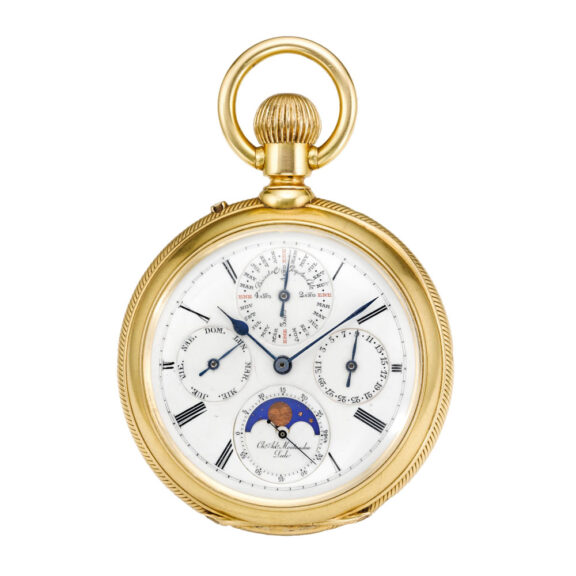 Swiss gold perpetual calendar, moon-phase watch Circa 1880 Swiss gold perpetual calendar, moon-phase watch Circa 1880