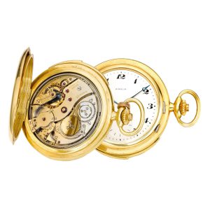 Swiss gold minute repeating lever pocket watch Circa 1940