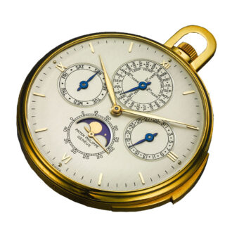 Swiss gold perpetual calendar, moon-phase watch Circa 1951