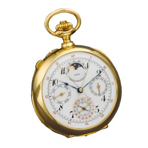 Swiss 18 carat gold astronomical pocket watch Circa 1911