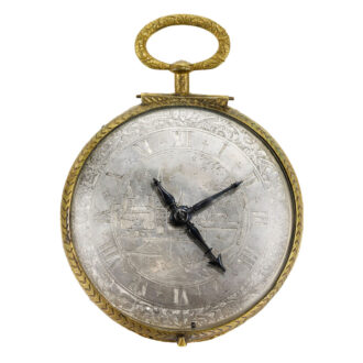 French gilt-brass verge pocket watch with alarm Circa 1690