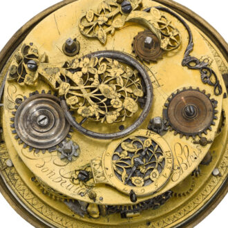 French gilt-brass verge pocket watch with alarm Circa 1690