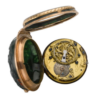 Gold French carved bloodstone verge watch Circa 1770