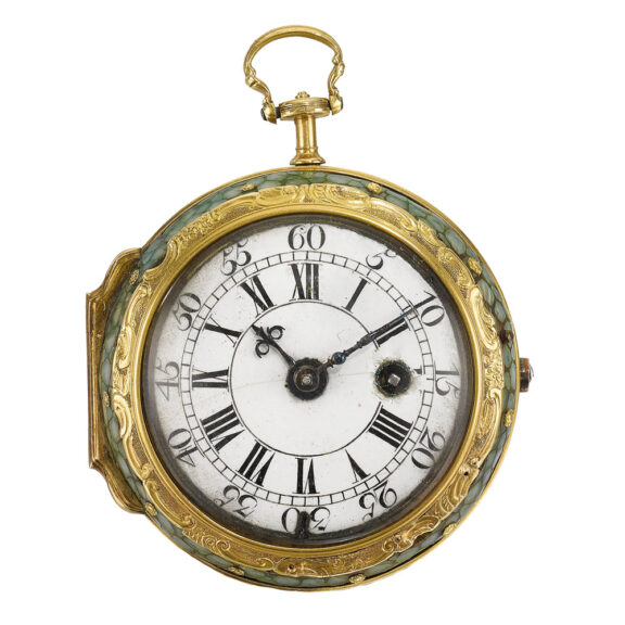 English gold, bloodstone verge with diamonds Circa 1730 English gold, bloodstone verge with diamonds Circa 1730