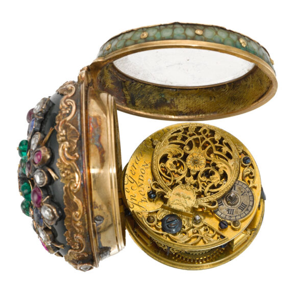 English gold, bloodstone verge with diamonds Circa 1730 English gold, bloodstone verge with diamonds Circa 1730