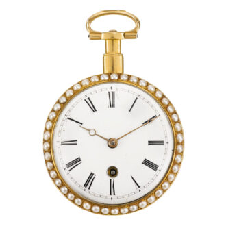 English gold watch with red translucent enamel Circa 1800