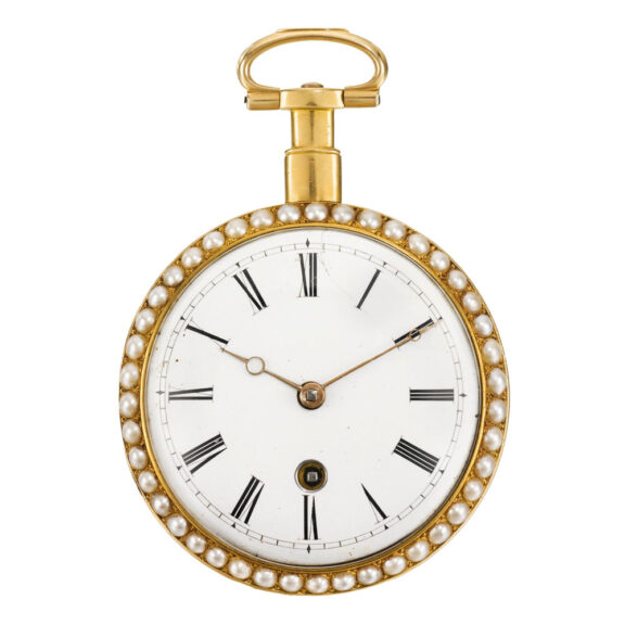 English gold watch with red translucent enamel Circa 1800 English gold watch with red translucent enamel Circa 1800