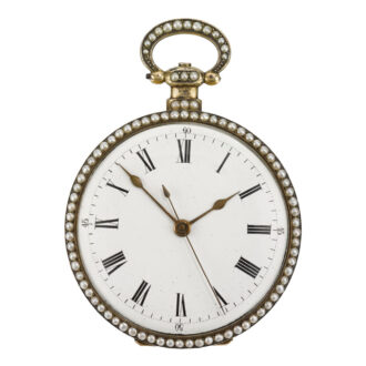 Swiss gilt metal, pearl and enamel duplex watch Circa 1820