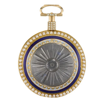 English yellow gold, enamel and pearl-set watch circa 1800