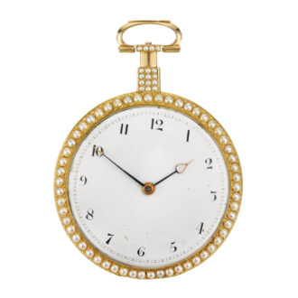 English yellow gold, enamel and pearl-set watch circa 1800